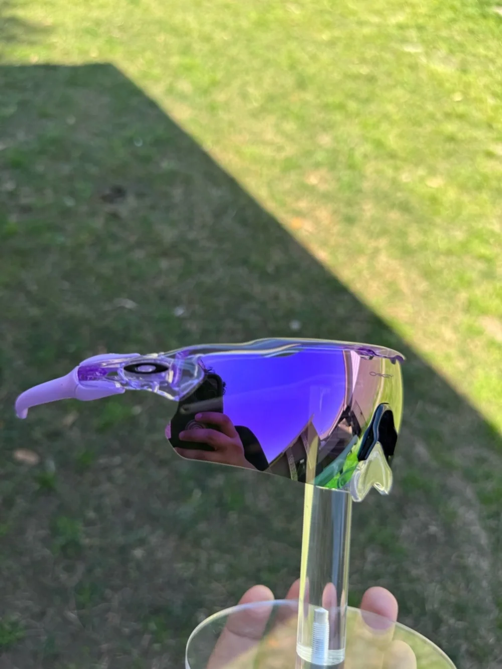 Oakley Purple Mirrored Sports Sunglasses with Black Case